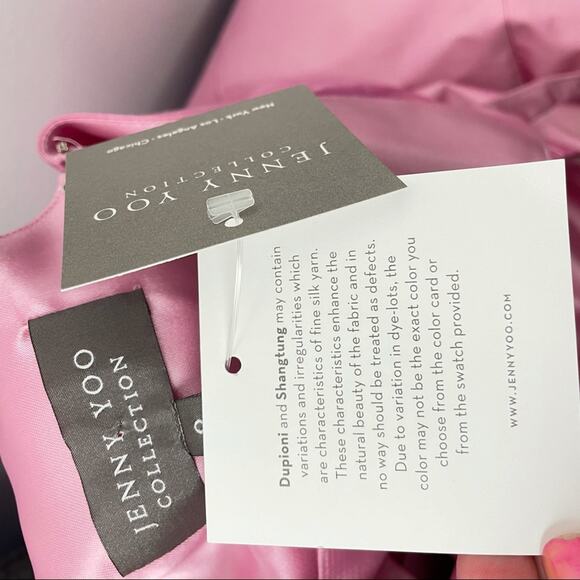 Jenny Yoo | Pink Silk Dress Formal Fit & Flare Dress Bridesmaid Prom 8 - Picture 10 of 12